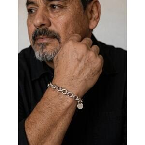 Tiffany & Co Sterling Silver Round Link Bracelet 925